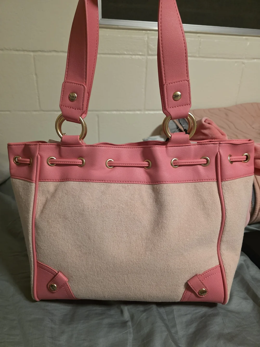Juicy Couture Pink Canvas & Leather-Trim Tote with Charms
